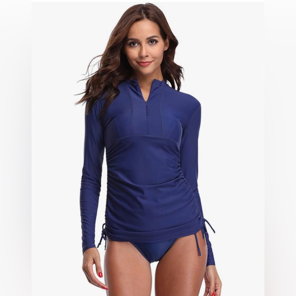 NWT - Sailbee- Long sleeve rash guard sun shirt with UPF 50+